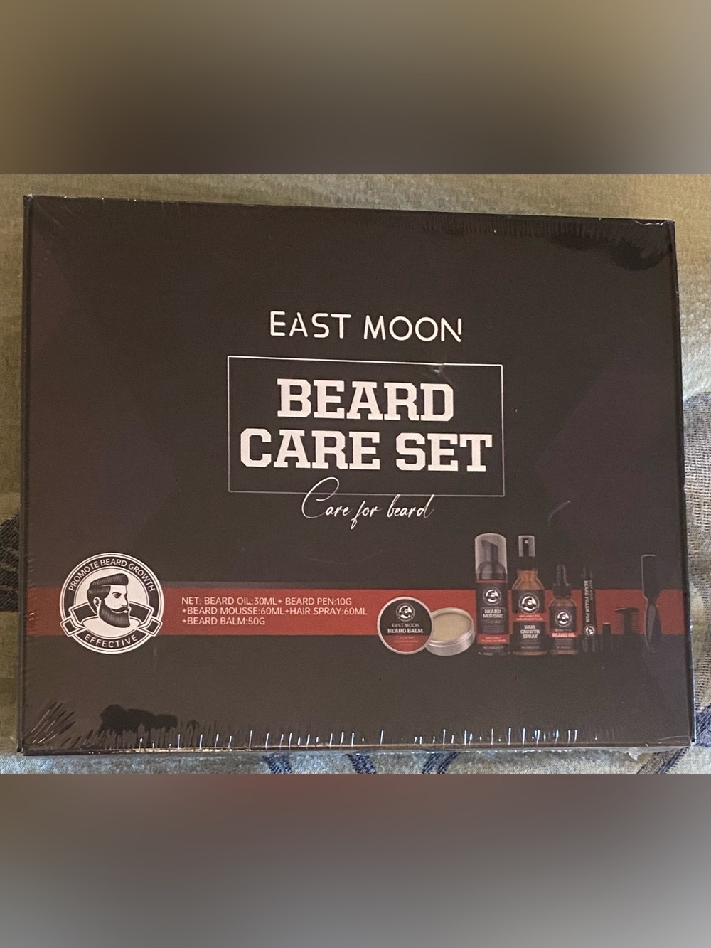 East Moon Beard Care Set Beard Oil Balm Mousse Grooming Kit New